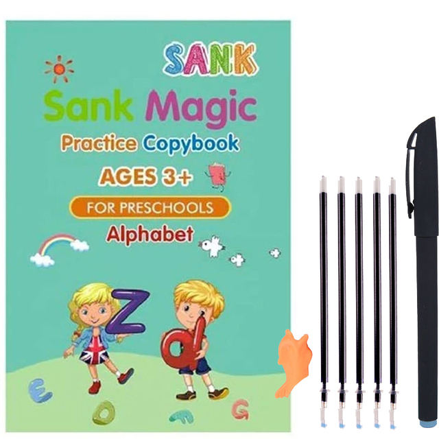 4pcs set Magic Sank Practice Copybook with English Language Printing,Calligraphy Word Book Best Gift for Child.