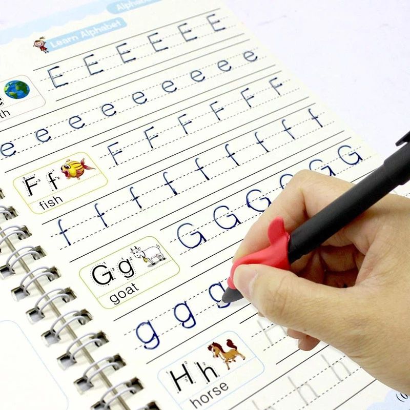 4pcs set Magic Sank Practice Copybook with English Language Printing,Calligraphy Word Book Best Gift for Child.
